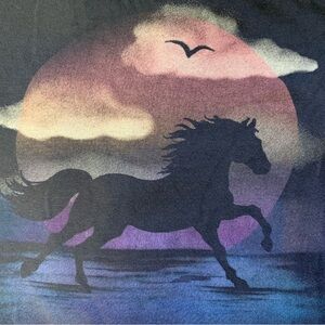 GAP Kids Organic Cotton T-Shirt in Charcoal with horse